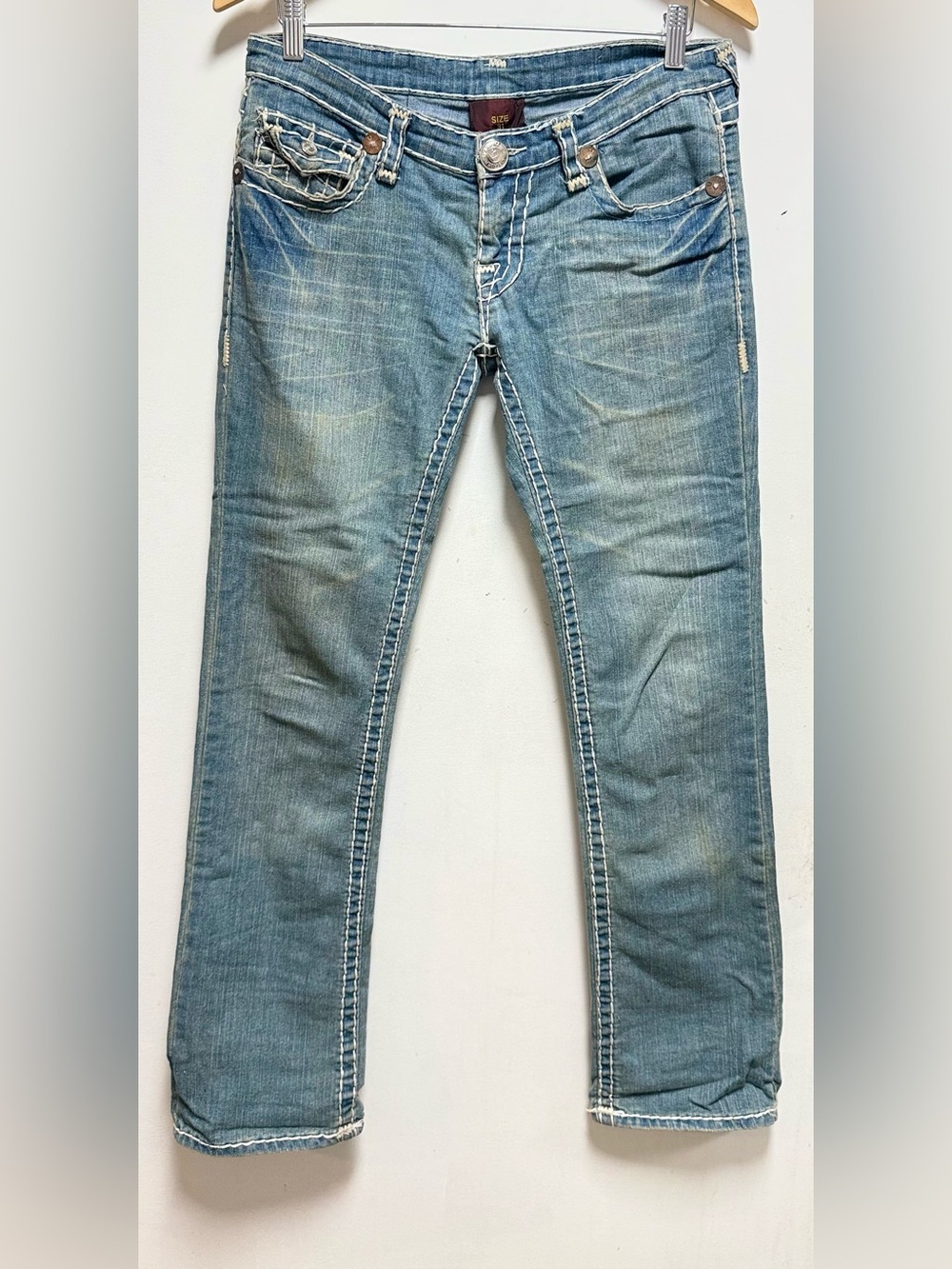 True Religion Women's Faded Light Blue Jeans